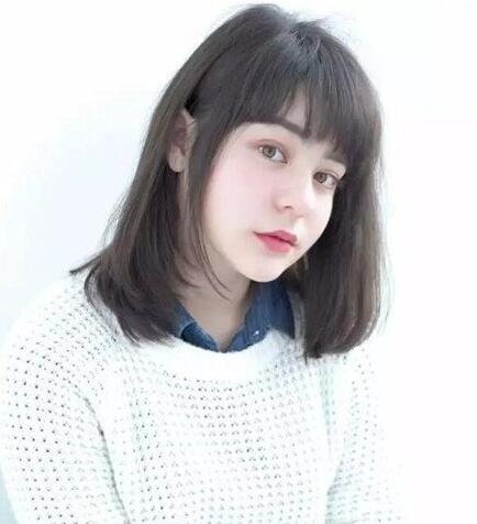 自然卷适合韩式外翘蓬松中长发女发型