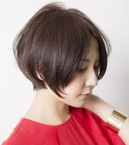 最新长圆脸女生适合的显瘦刘海短发发型