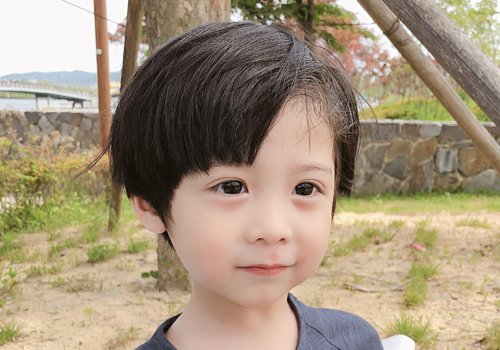 圆脸鹅蛋脸男童可爱刘海短发 幼儿园小男孩梳韩式刘海短发真帅