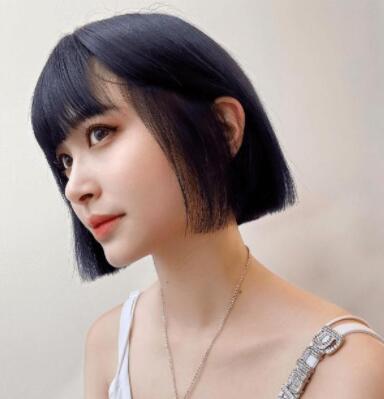 齐肩黑直发发型2022,女生直发怎么扎好看