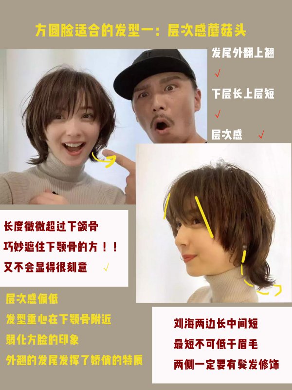 脸又方又圆？5款拯救方圆脸的发型解析