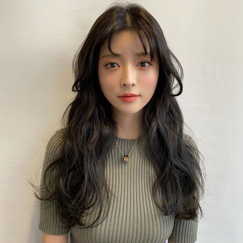 中长发烫发女 懒人法式刘海烫 减龄气质发型