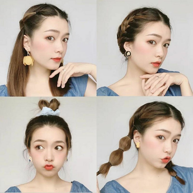 减龄又元气感4款夏日清凉编发完整教程