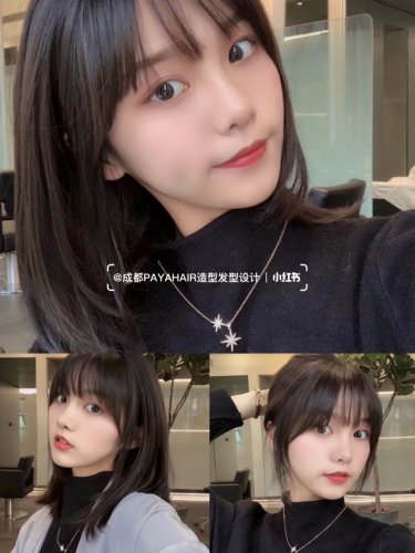女生发型锁骨发初恋头中长发发型