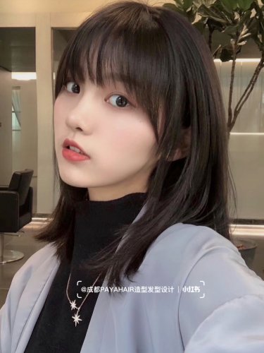 女生发型锁骨发初恋头中长发发型