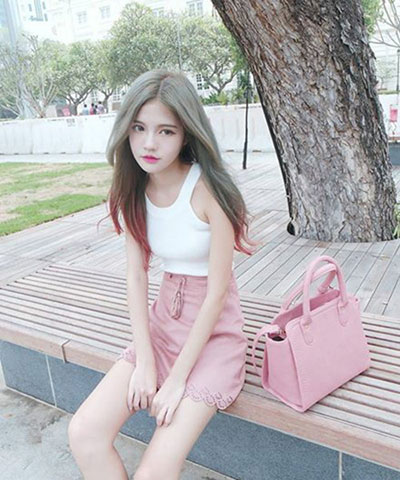 女生发尾渐变色头发大全图片