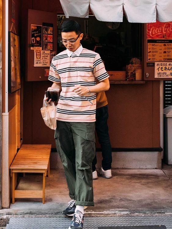 军绿色裤子真实用，夏末秋初还可以这样穿