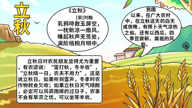 立秋手抄报怎么画 立秋手抄报的画法 
