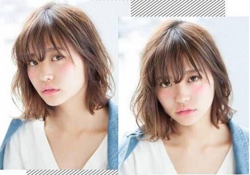 圆饼脸女生适合的中发发型