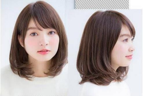 圆饼脸女生适合的中发发型