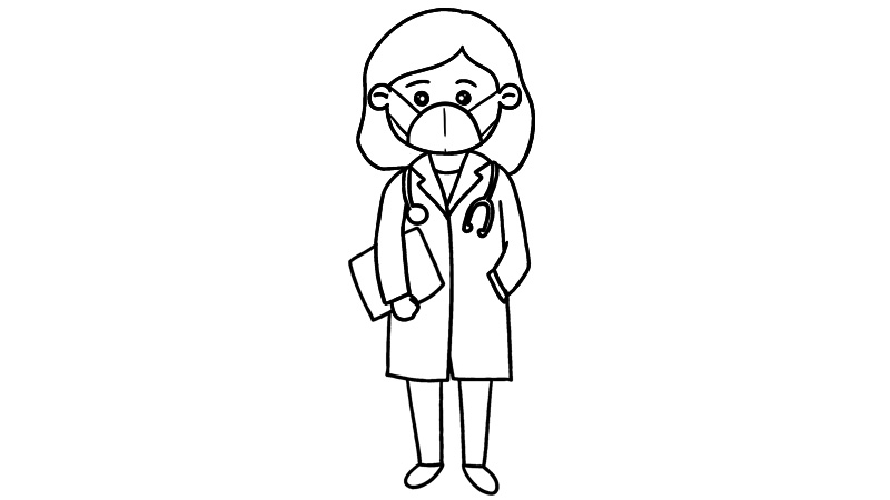 抗疫医生简笔画 