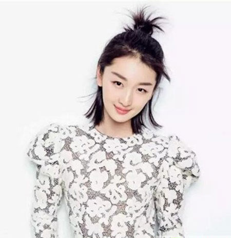 lob头短发半扎发女生发型 最美不过半扎发