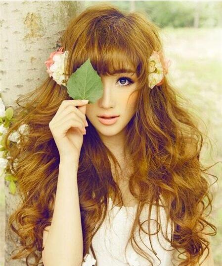 下巴尖女生适合韩范文艺中长发女生发型