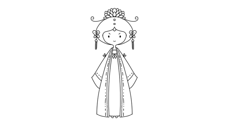 古装服饰简笔画 