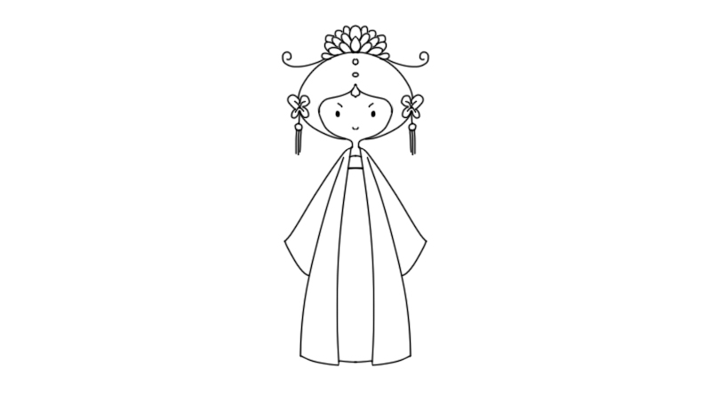 古装服饰简笔画 