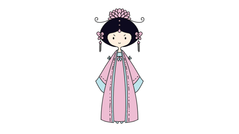 古装服饰简笔画 