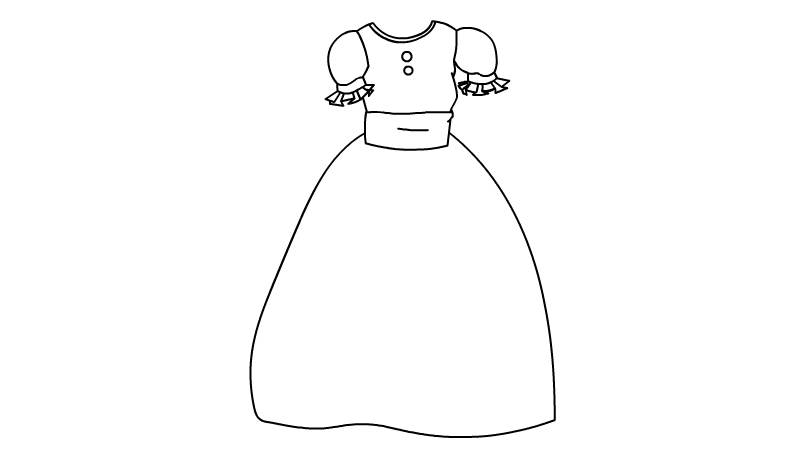公主晚礼服简笔画 