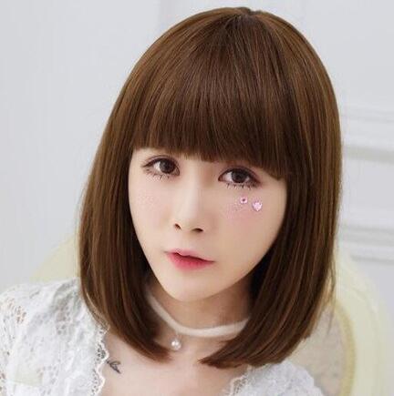 二次元可爱学生波波短发发型女