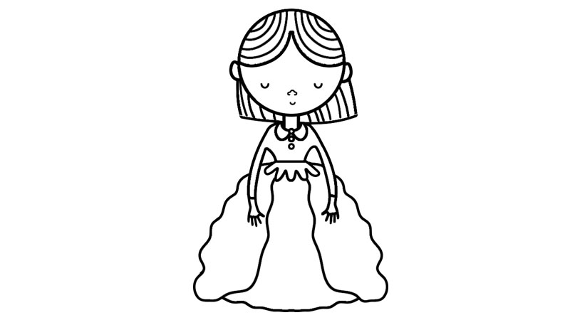 晚礼服公主简笔画 晚礼服公主简笔画怎么画 