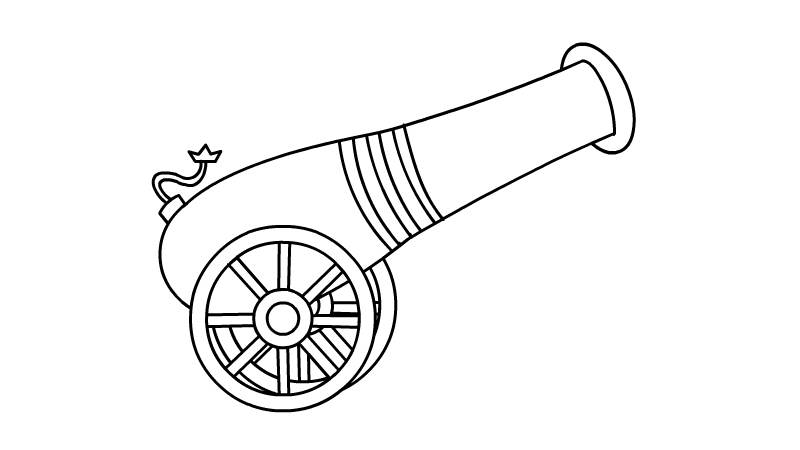 大炮简笔画 