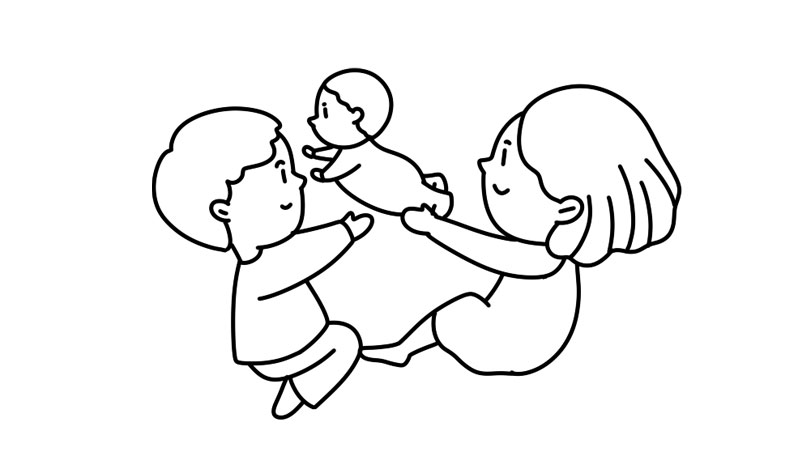 和爸爸妈妈过儿童节简笔画画法  和爸爸妈妈过儿童节简笔画步骤 