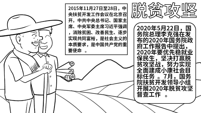 脱贫攻坚手抄报图片一等奖 脱贫攻坚手抄报的画法 