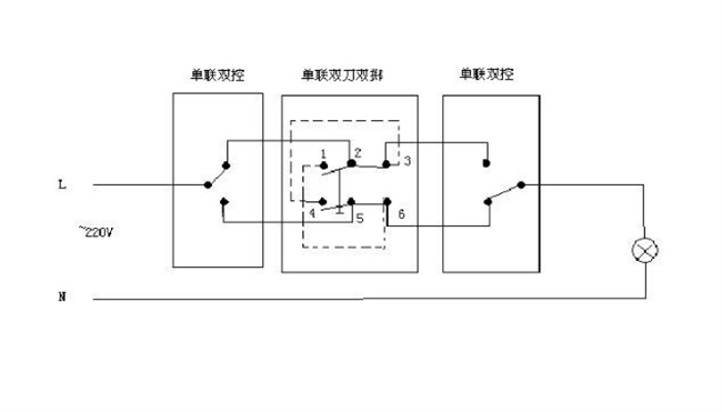 两控两灯开关如何接线 3个孔如何接线 