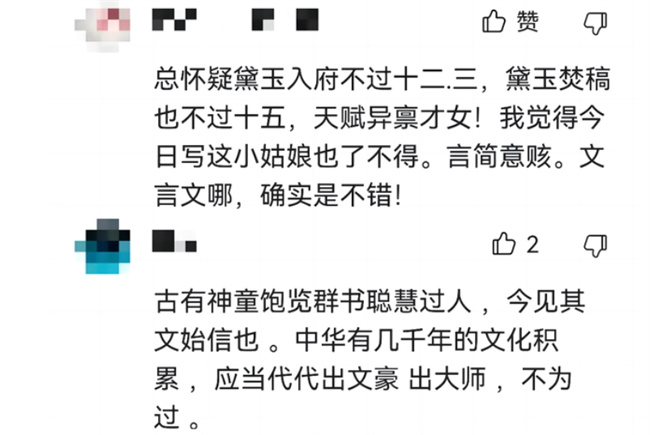 小女孩写文言文引热议 网友：感觉是教授所写 揭开背后教育真相 