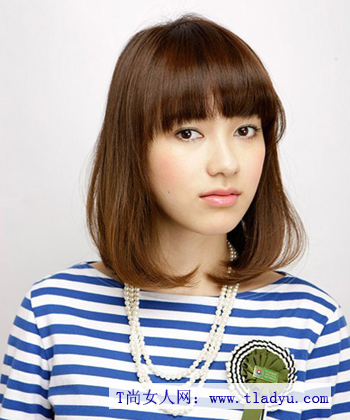 2013齐刘海发型 长脸女生变巴掌脸美人