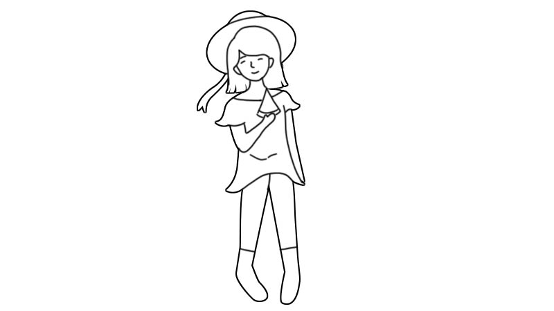 女孩吃瓜简笔画怎么画  女孩吃瓜简笔画画法 