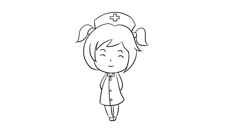 护士简笔画步骤 