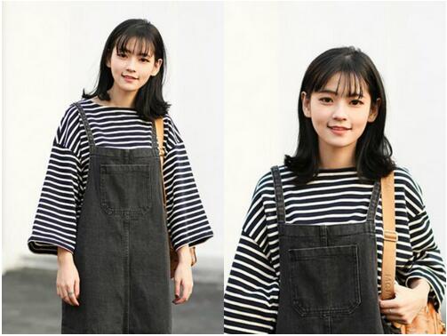 额头短女生适合的清新显嫩学生荷叶头发型
