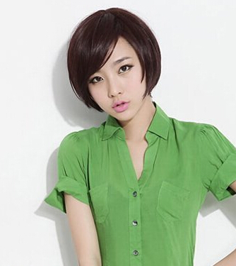 可爱俏丽的长斜刘海bobo发型 备受美女们的青睐和喜欢
