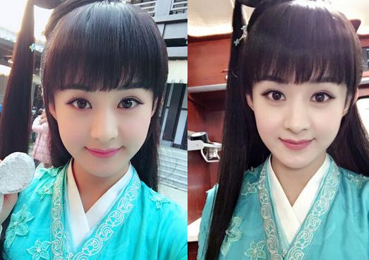 赵丽颖齐刘海造型美照 曝光赵丽颖可爱极具风情的齐刘海
