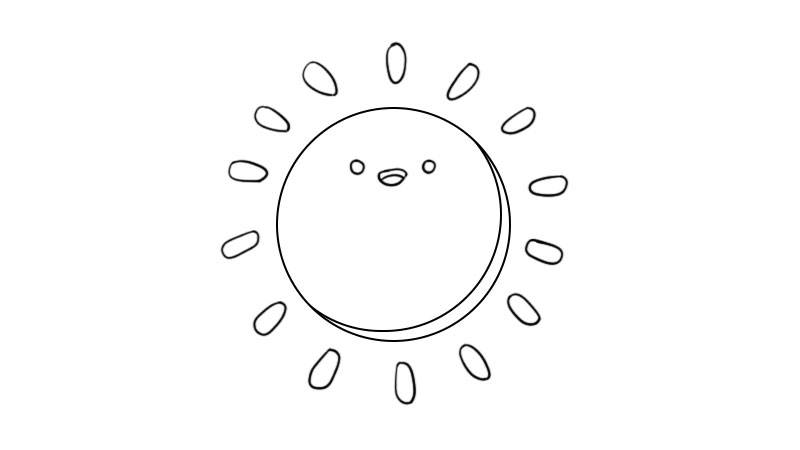 小太阳装饰怎么画 