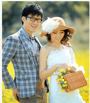 新娘新郎婚纱照发型 韩式发型 让你的婚纱照别具一格