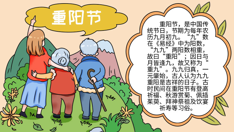 好看的重阳节手抄报怎么画 重阳节手抄报画法 