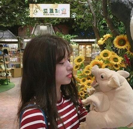 甜美girl适合的清新空气刘海中长发