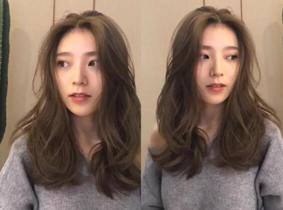 韩式烫头发中长发女卷,很好打理凸显少女心