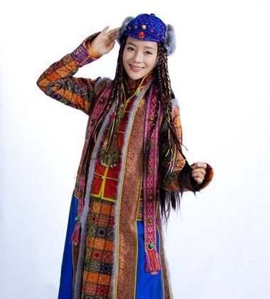 蒙古族传统发型图片